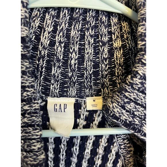 Gap Navy Blue Long Length Chunky Oversized Heavy Knit Nautical Sweater Size M - Picture 3 of 12